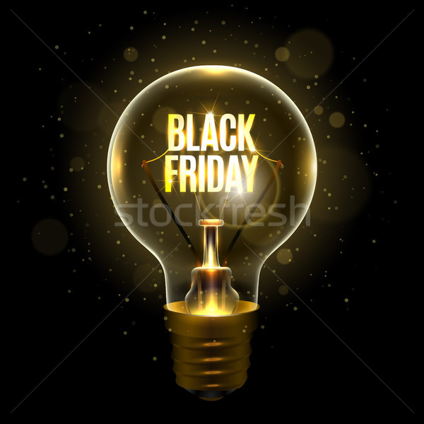 Realista lâmpada símbolo black friday isolado Foto stock © sanyal
