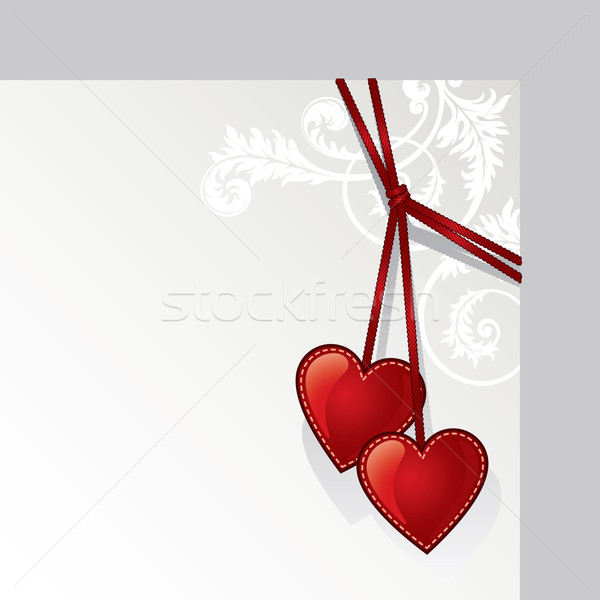Foto stock: Valentine · coração · assinar · bandeira · cor · cartão