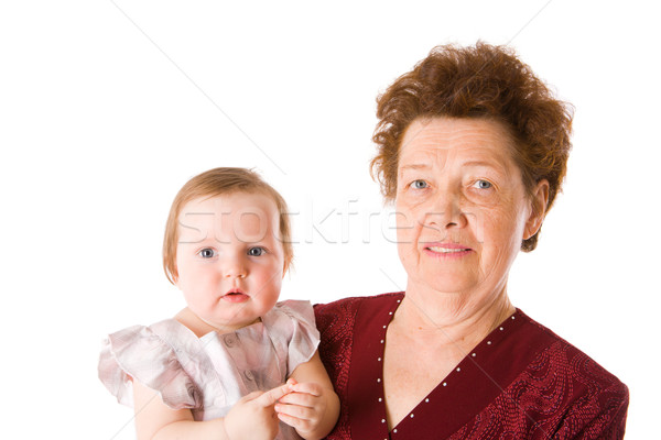 Grand-mère petit-enfant ensemble isolé blanche bébé [[stock_photo]] © sapegina