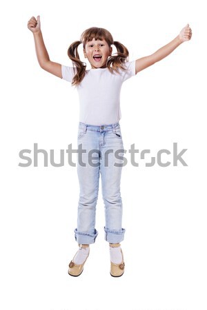 ジャンプ 笑い 少女 幸せ 興奮した 孤立した ストックフォト © sapegina