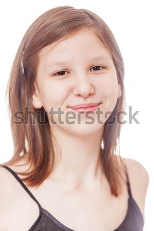 Vonzó tinilány érzelmes fókusz helyes szem Stock fotó © sapegina