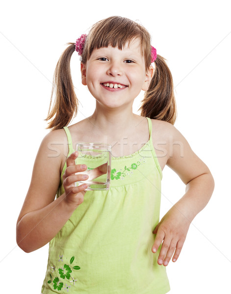 少女 ガラス 笑みを浮かべて 水 孤立した ストックフォト © sapegina
