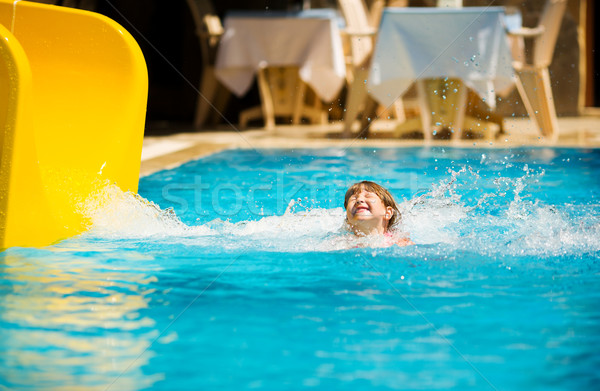 Piscină fată Turcia copil Imagine de stoc © sapegina