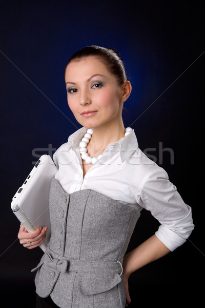 ビジネス女性 美しい ノートパソコン 暗い ビジネス ストックフォト © sapegina