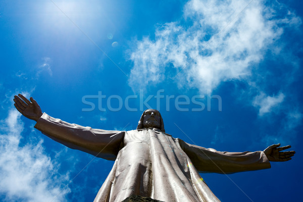 耶穌 基督 雕塑 頂部 天空 愛 商業照片 © sapegina
