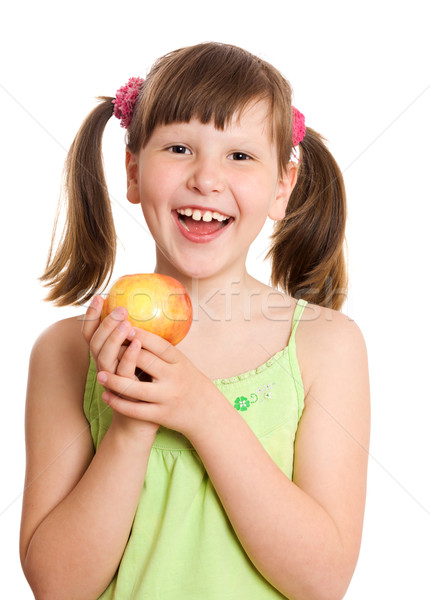 Girl holding apple Stock photo © sapegina