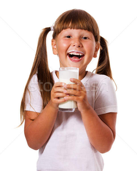 Girl loves milk Stock photo © sapegina