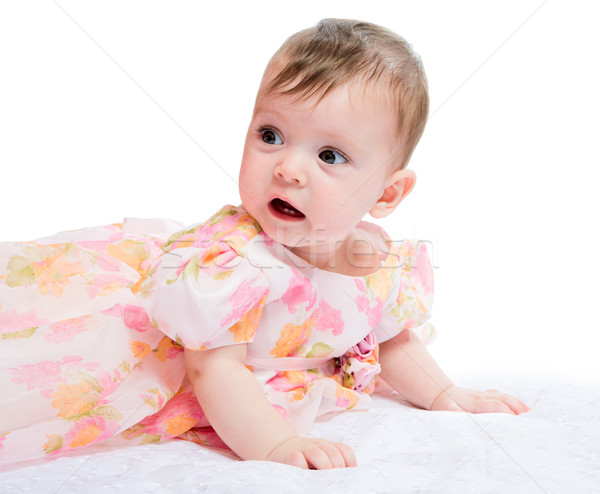 Glücklich Baby tragen schönen Urlaub Kleid Stock foto © sapegina