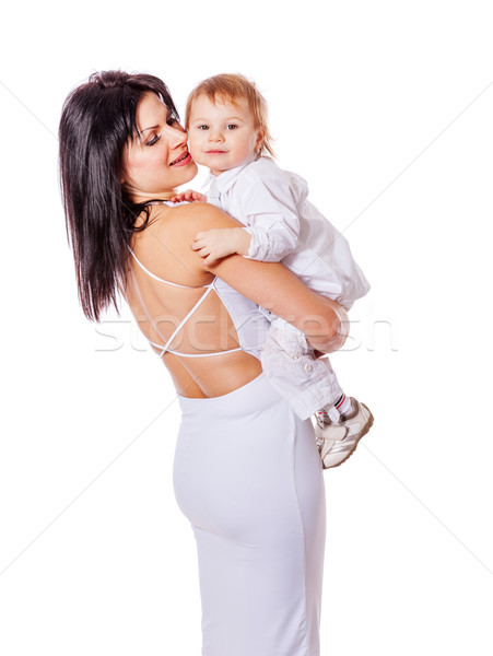Anya tart fiú boldog mindkettő visel Stock fotó © sapegina