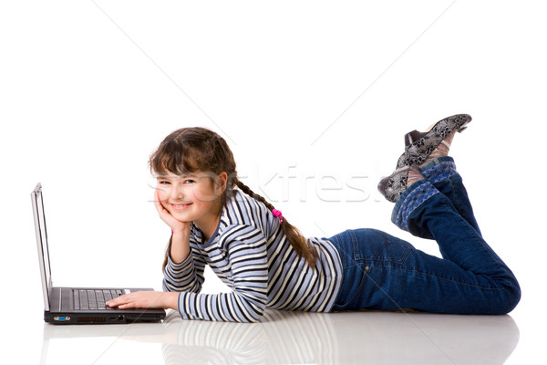 Girl with laptop Stock photo © sapegina