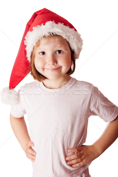 Fille chapeau petite fille Noël [[stock_photo]] © sapegina