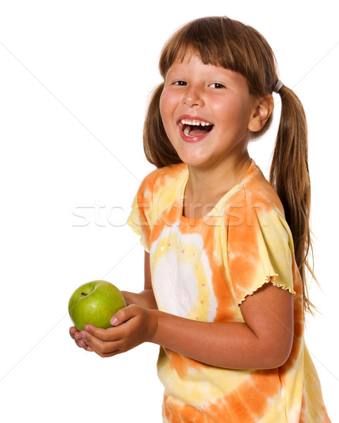 Girl holding apple Stock photo © sapegina