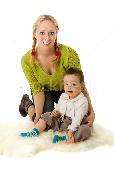 Szczęśliwy matka dwa rok syn Zdjęcia stock © sapegina