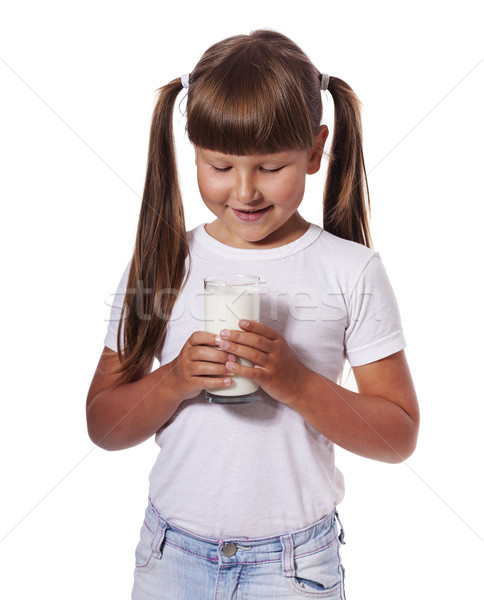 Girl loves milk Stock photo © sapegina