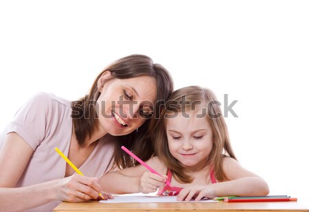 Mother helping daughter Stock photo © sapegina