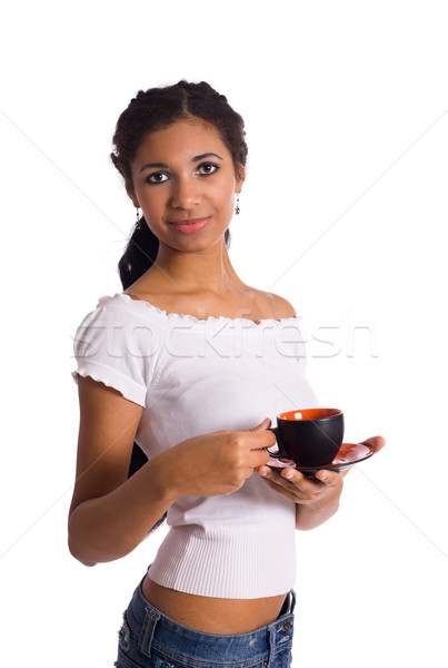 Woman drinking coffee Stock photo © sapegina