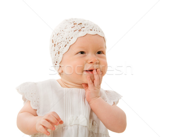 Seis mes nina bebé sombrero Foto stock © sapegina