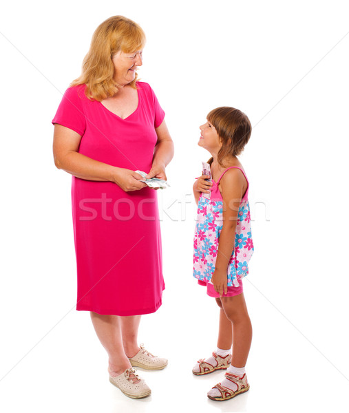 Grandmother giving money Stock photo © sapegina