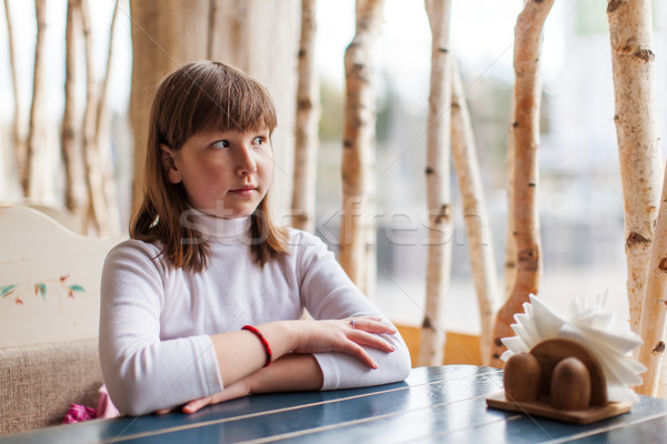 girl sitting at empty cafe Stock photo © sapegina