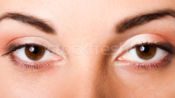 Braune Augen schönen junge Mädchen Augen jungen Stock foto © sapegina