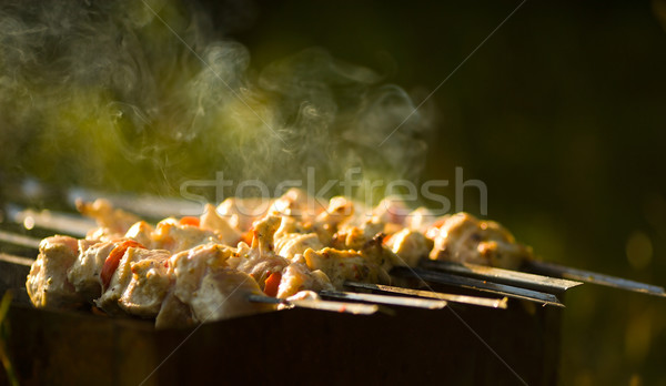 Quibe processo cozinhar abrir fogo ao ar livre comida Foto stock © sapegina