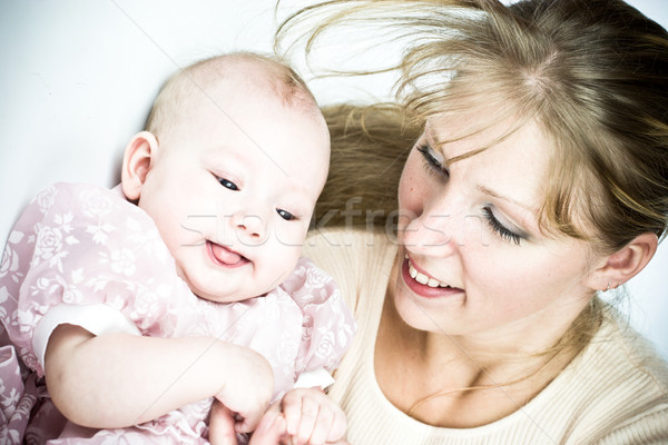 快樂 母親 嬰兒 兩 微笑 商業照片 © sapegina