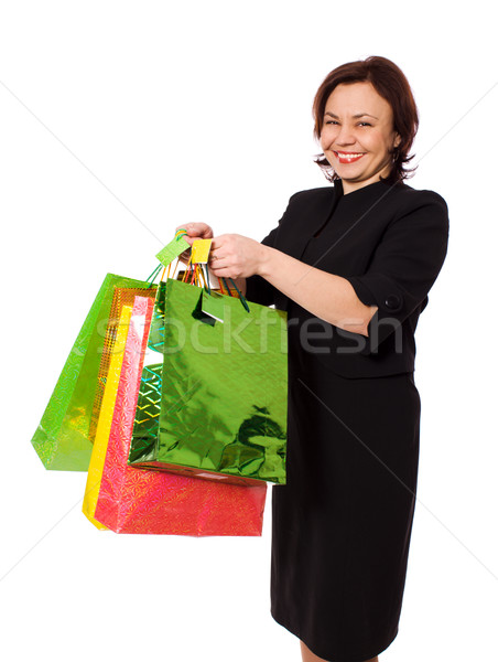 笑みを浮かべて シニア 女性 プレゼント 幸せ ストレッチング ストックフォト © sapegina