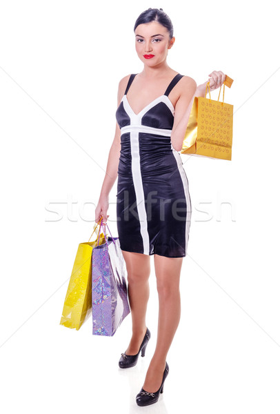 女性 ショッピング プレゼント 若い女性 袋 ストックフォト © sapegina