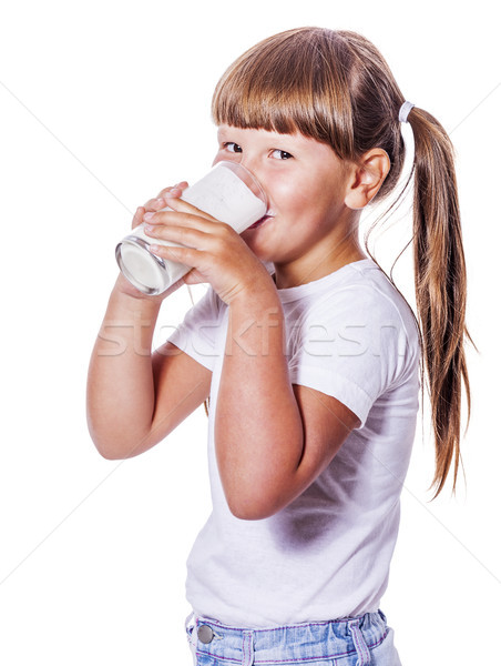 Girl loves milk Stock photo © sapegina