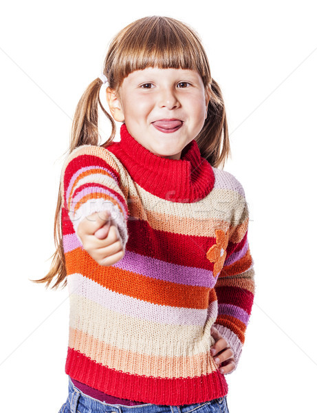 [[stock_photo]]: Fille · visages · petite · fille · drôle