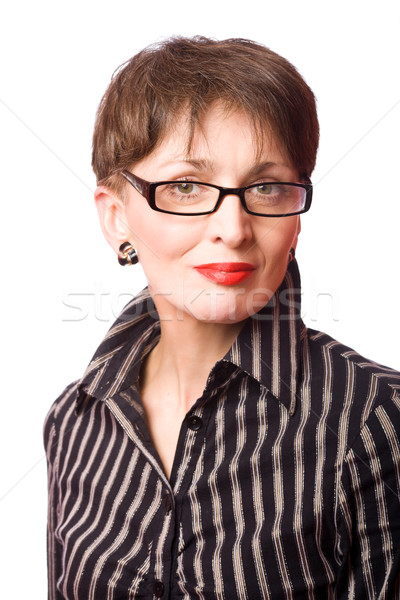 Business woman Porträt reifen isoliert weiß Business Stock foto © sapegina