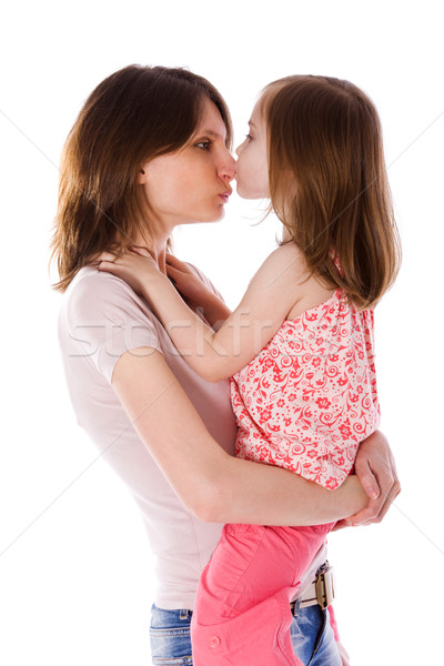 Famiglia segreti figlia bacio madre naso Foto d'archivio © sapegina