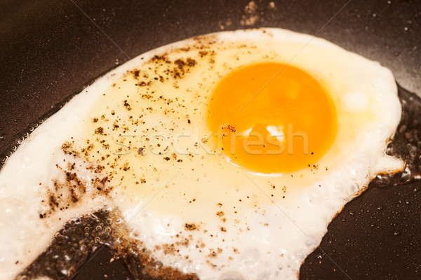 Сток-фото: два · жареный · яйца · один · сковорода