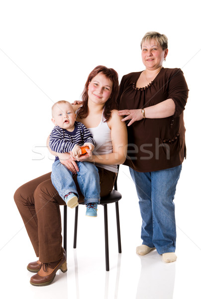 Tre generazioni famiglia ragazzo madre nonna Foto d'archivio © sapegina