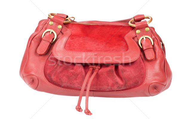 Czerwony torebce odizolowany biały moda metal Zdjęcia stock © sapegina
