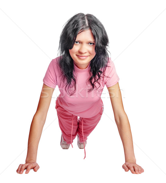  woman doing push ups Stock photo © sapegina
