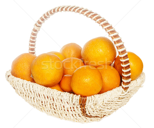 オレンジ バスケット 果物 孤立した 白 木材 ストックフォト © sapegina