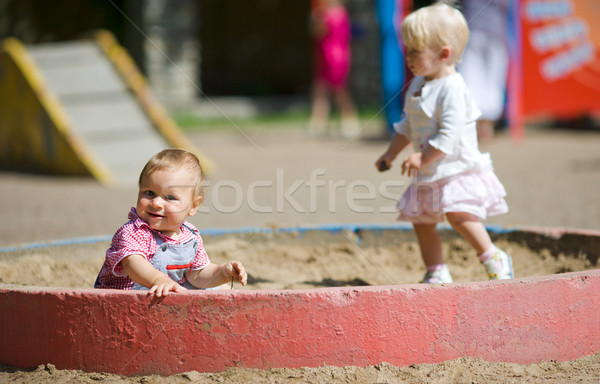 Kinderen speeltuin jongen meisje voorjaar schoonheid Stockfoto © sapegina