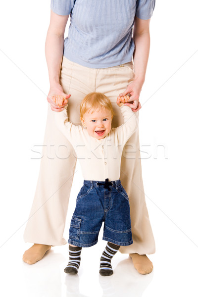 Moeder zoon samen geïsoleerd witte familie Stockfoto © sapegina