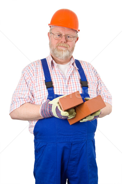 Bricklayer with hardhat Stock photo © Saphira