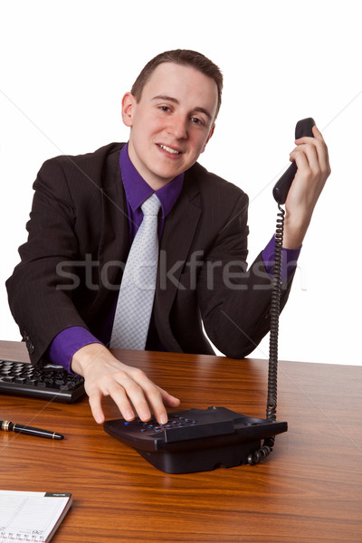 Stock photo: Businessman calling up