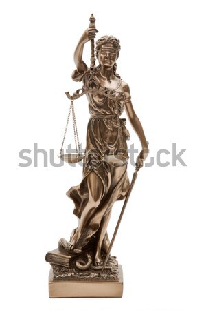 Figurina izolat alb avocat tribunal Balanta Imagine de stoc © Saphira