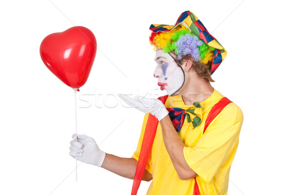 Sevmek genç kırmızı balon adam eğlence Stok fotoğraf © Saphira