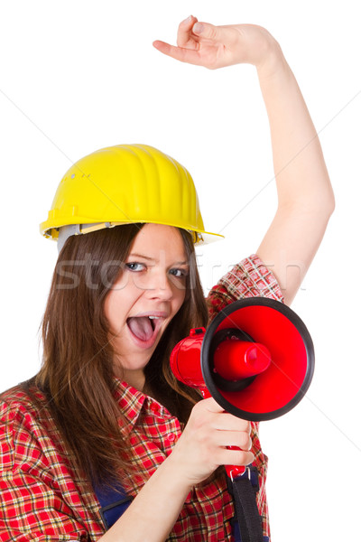 Craftswoman with megaphone Stock photo © Saphira