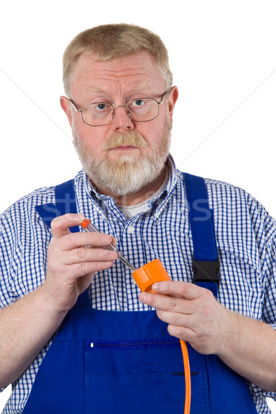Electrician with circuit tester Stock photo © Saphira