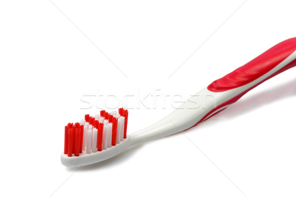Kırmızı diş fırçası yalıtılmış beyaz temizlik Stok fotoğraf © Saphira