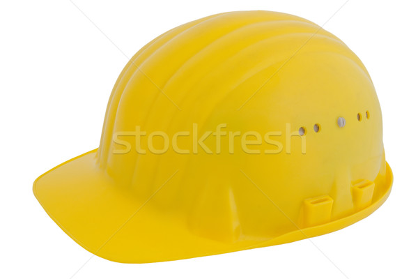 Amarelo capacete de segurança isolado branco indústria trabalhando Foto stock © Saphira