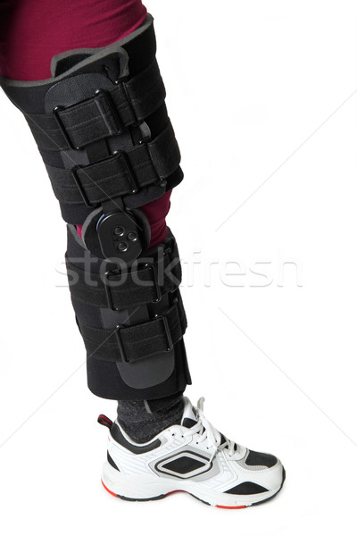 Stock photo: Knee in knee brace