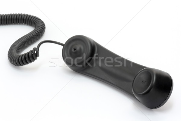 Telefonkagyló közelkép fekete fehér iroda telefon Stock fotó © Saphira