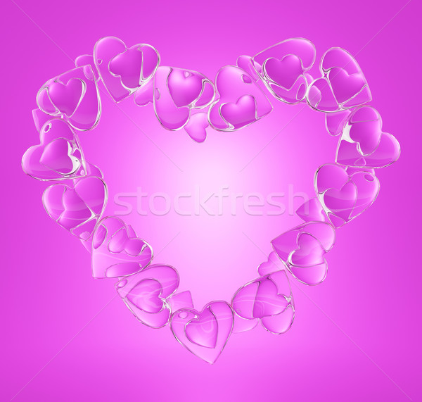 Rózsaszín szív kicsi szívek ki űrlap Stock fotó © Saracin
